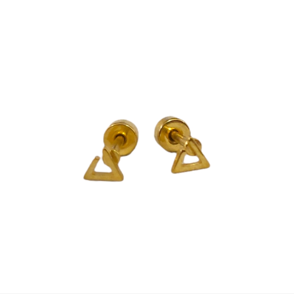 New Triangle Stud Earrings Flatback Triangle Studs Cartilage Studs